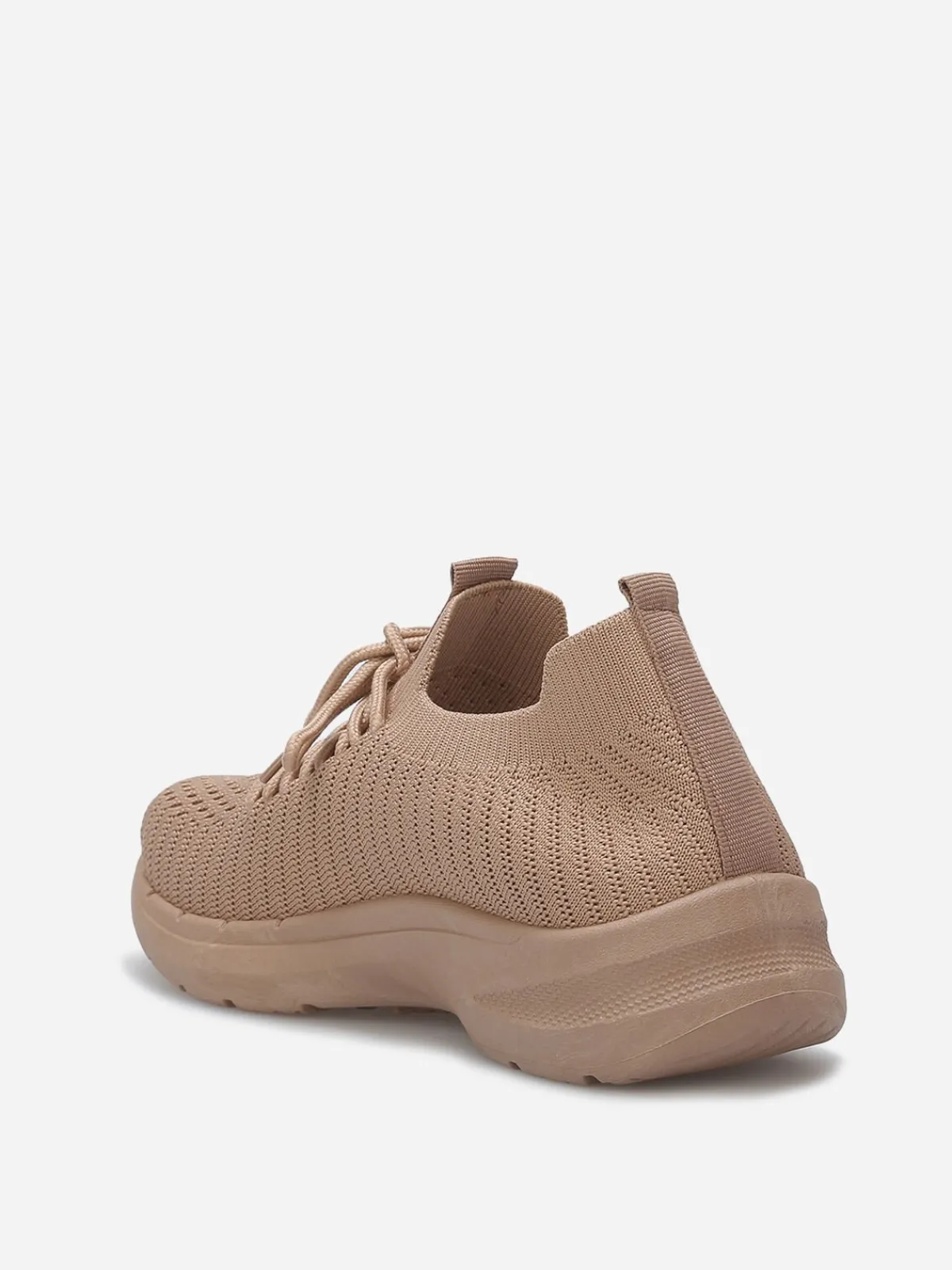 Sale La Modeuse Baskets en maille texturée Taupe