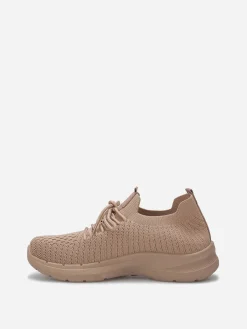 Sale La Modeuse Baskets en maille texturée Taupe