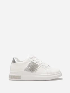 Outlet La Modeuse Baskets incrustées de strass Argenté