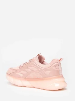 Clearance La Modeuse Baskets running bi-matières  à plateforme Rose