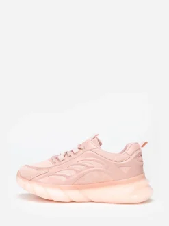 Clearance La Modeuse Baskets running bi-matières  à plateforme Rose