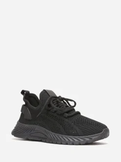 Sale La Modeuse Baskets running  en maille ajourée Noir