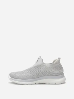 Clearance La Modeuse Baskets slip-on texturées Gris