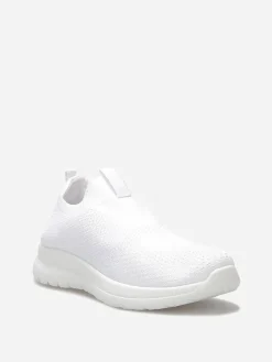 Hot La Modeuse Baskets slip-on texturées Blanc