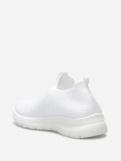 Hot La Modeuse Baskets slip-on texturées Blanc