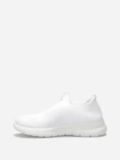Hot La Modeuse Baskets slip-on texturées Blanc