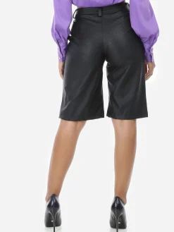 Sale La Modeuse Bermuda en simili Noir