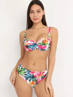 Hot La Modeuse Bikini à imprimé tropical Blanc
