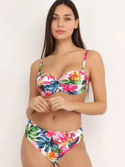 Hot La Modeuse Bikini à imprimé tropical Blanc