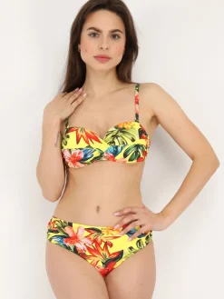 Outlet La Modeuse Bikini à imprimé tropical Jaune