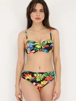 La Modeuse Bikini à imprimé tropical Noir