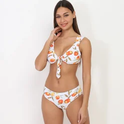 Online La Modeuse Bikini à motifs fruits et noeud Blanc