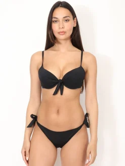 Outlet La Modeuse Bikini ampliforme à nouer Noir