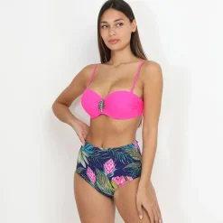 New La Modeuse Bikini push-up à bijou feuille Fuchsia