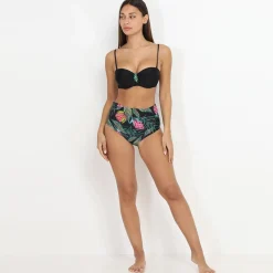 Outlet La Modeuse Bikini push-up à bijou feuille Noir