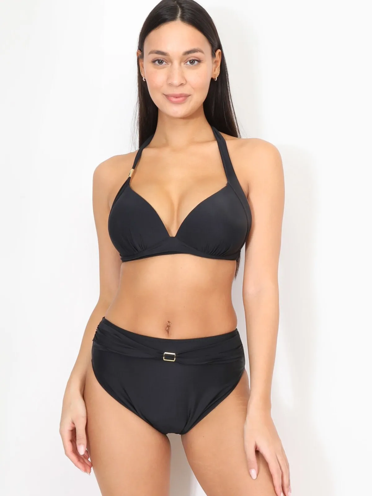 Clearance La Modeuse Bikini push-up à détails dorés Noir
