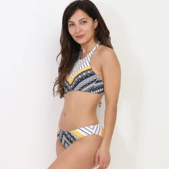 Discount La Modeuse Bikini ras de cou à motifs ethniques Jaune