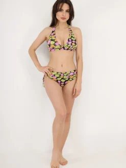 Sale La Modeuse Bikini triangle à fleurs Noir