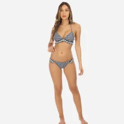 Online La Modeuse Bikini vichy à broderie fleurie Noir