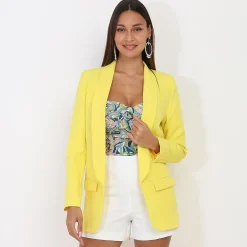 Best La Modeuse Blazer à col châle Jaune