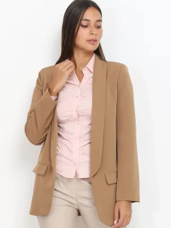 Best La Modeuse Blazer à col châle Camelfoncé
