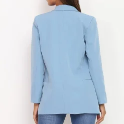 Online La Modeuse Blazer à col châle BleuClair