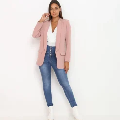 Online La Modeuse Blazer à col châle Rose