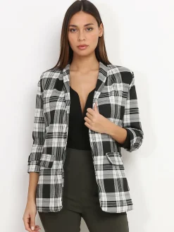 Sale La Modeuse Blazer à imprimés carreaux