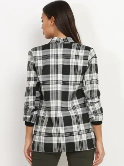 Sale La Modeuse Blazer à imprimés carreaux