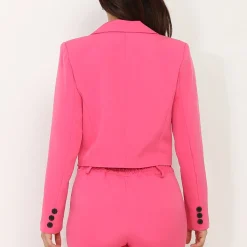Clearance La Modeuse Blazer court à boutons Fuchsia