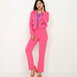 Clearance La Modeuse Blazer court à boutons Fuchsia