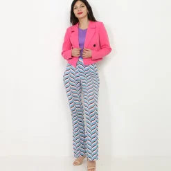 Clearance La Modeuse Blazer court à boutons Fuchsia