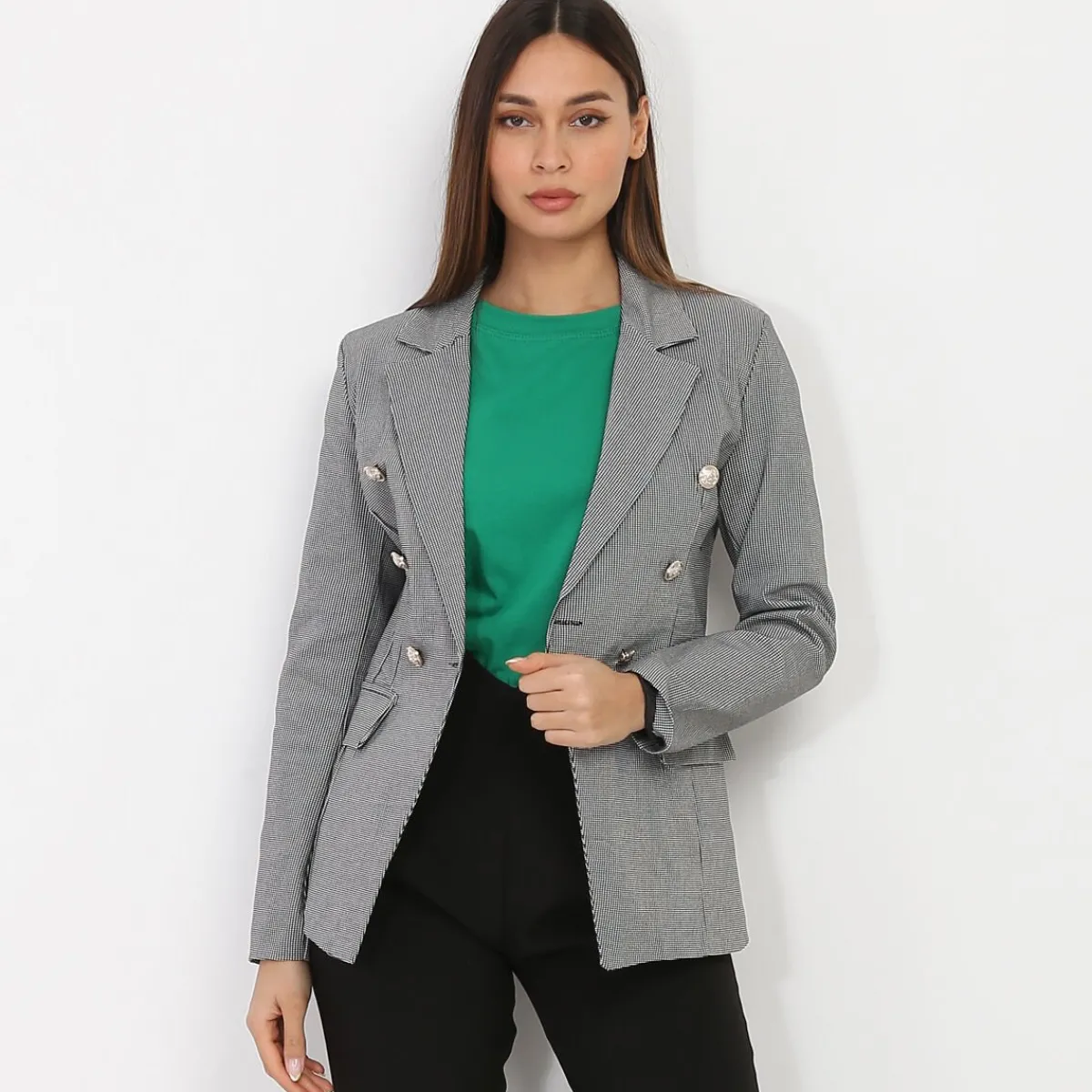 Sale La Modeuse Blazer officier à motif pied-de-poule