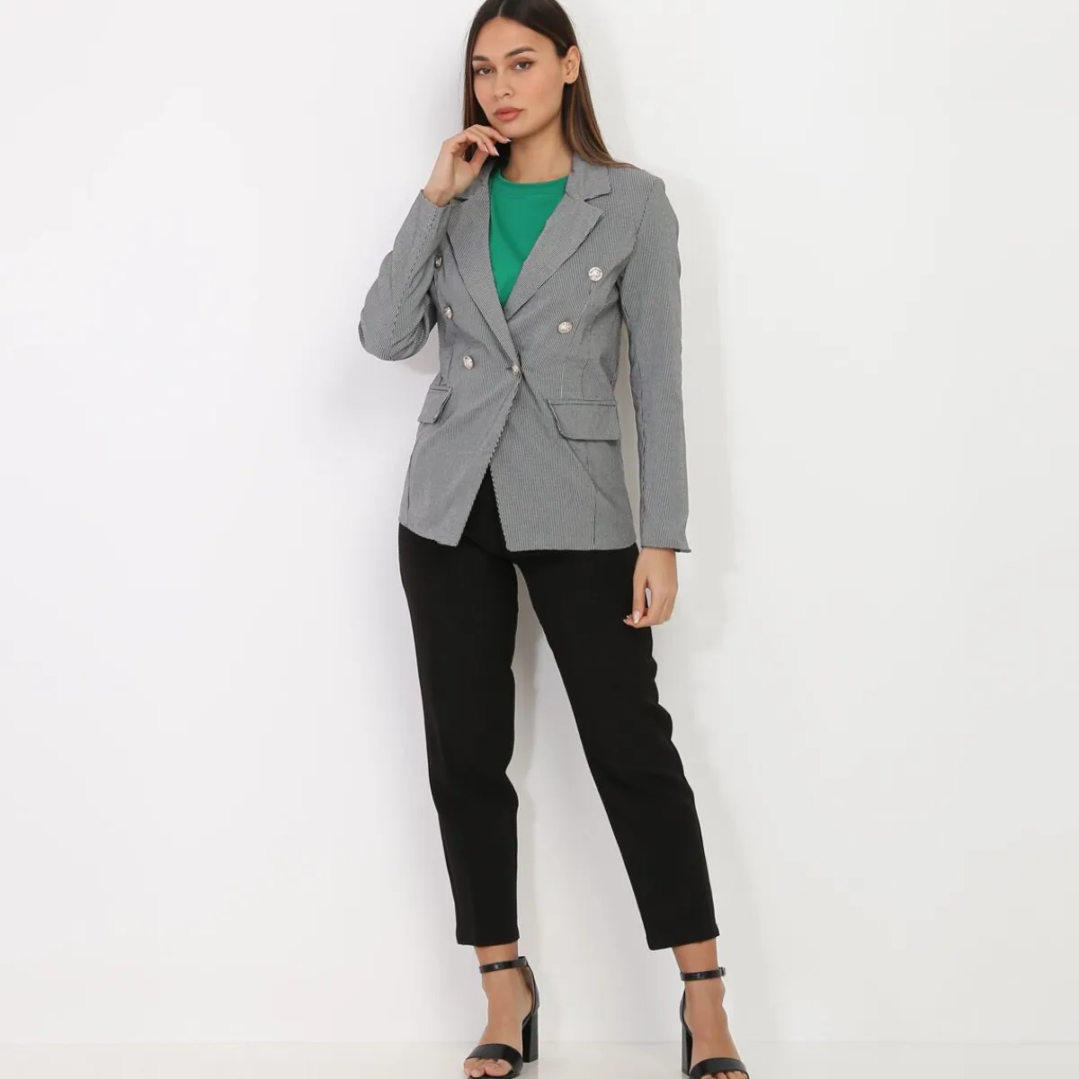 Sale La Modeuse Blazer officier à motif pied-de-poule
