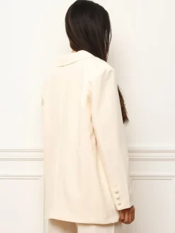 Clearance La Modeuse Blazer oversize à double poches plaquées Beige