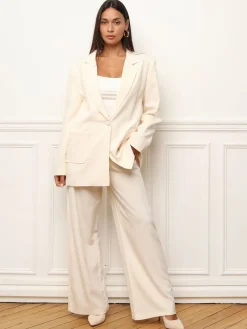 Clearance La Modeuse Blazer oversize à double poches plaquées Beige
