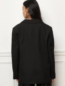Outlet La Modeuse Blazer oversize à double poches plaquées Noir