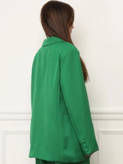 Discount La Modeuse Blazer oversize à double poches plaquées Vert