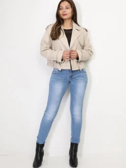 New La Modeuse Blouson style trench en simili Beige
