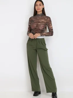 Discount La Modeuse Body en mech à motif marbré Marron