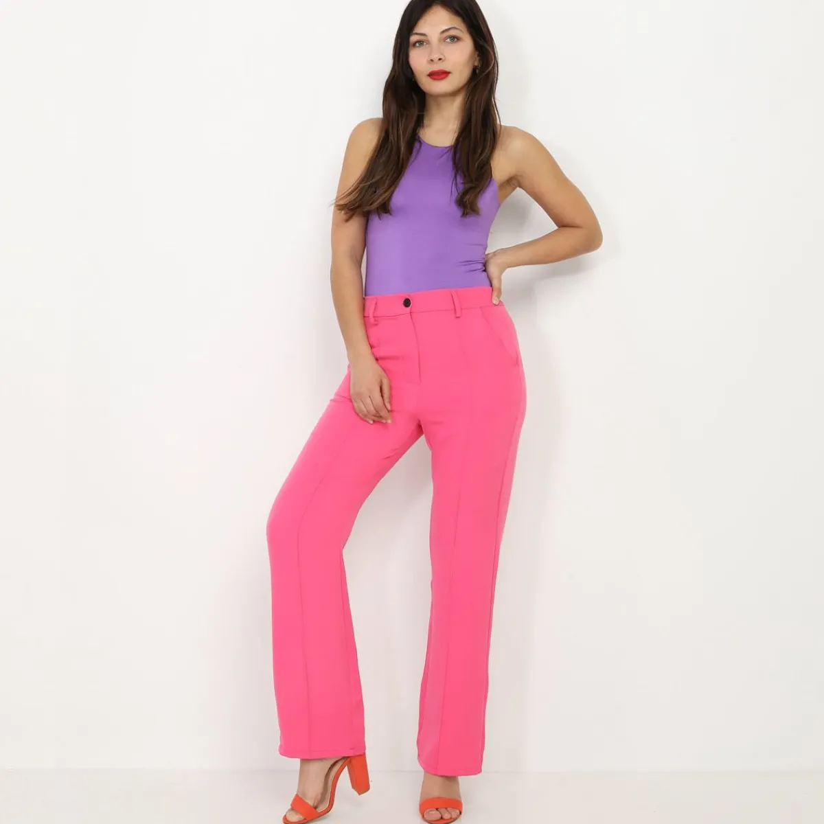 New La Modeuse Body satiné sans manches Violet