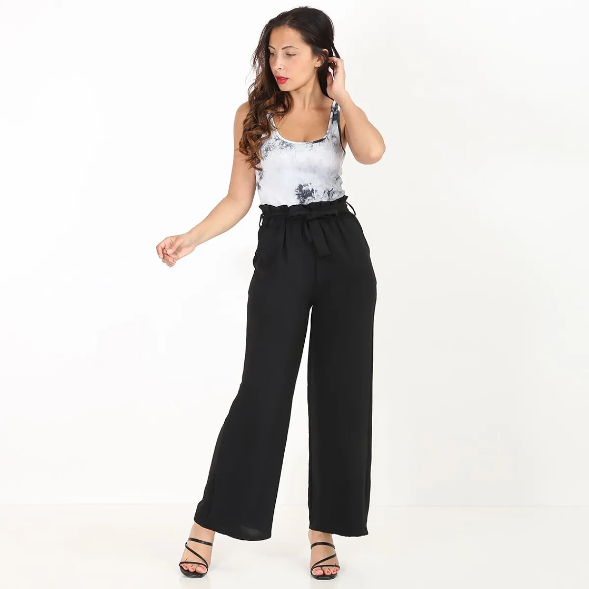 Hot La Modeuse Body tie and dye côtelé Noir