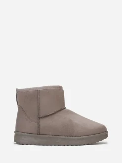 New La Modeuse Boots basses en suédine fourrées Taupe