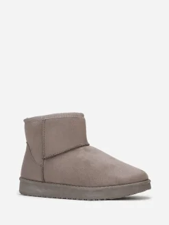 New La Modeuse Boots basses en suédine fourrées Taupe