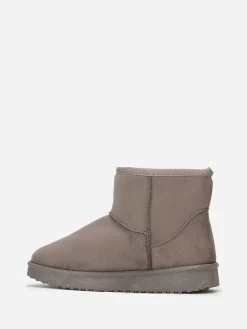 New La Modeuse Boots basses en suédine fourrées Taupe