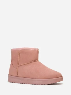 Best La Modeuse Boots basses en suédine fourrées Rose