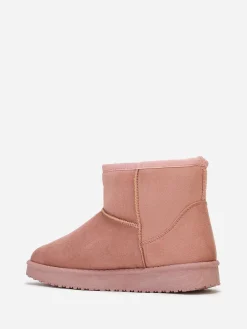 Best La Modeuse Boots basses en suédine fourrées Rose