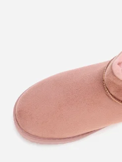 Best La Modeuse Boots basses en suédine fourrées Rose