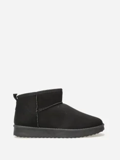 La Modeuse Boots basses en suédine fourrées Noir