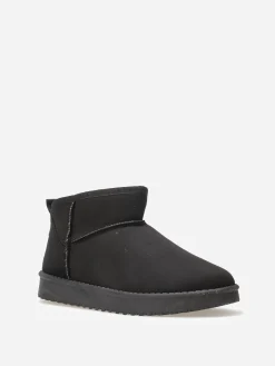 La Modeuse Boots basses en suédine fourrées Noir